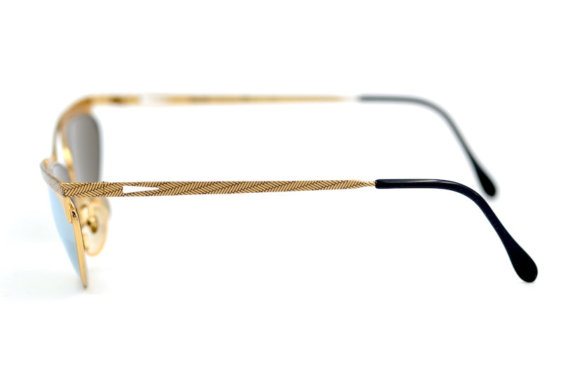 Dolce Vita Casanova 11 Sunglasses. Gold cat eye sunglasses. Vintage cat eye sunglasses. Gold mirrored women's sunglasses. 
