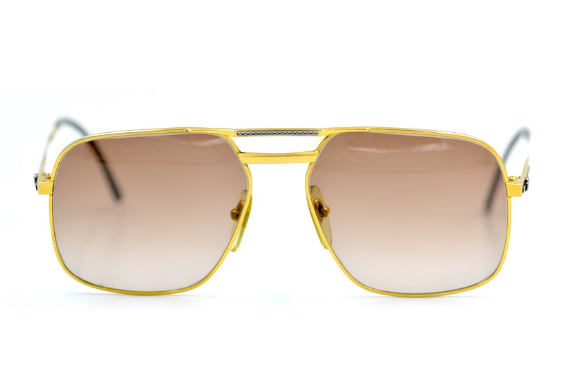 Dunhill 6050 men's vintage sunglasses. Gold plated titanium sunglasses.  