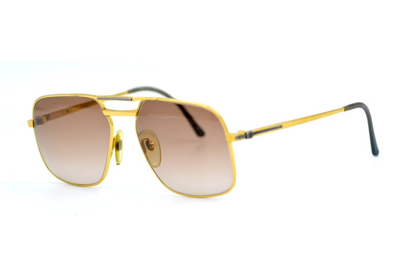 Dunhill 6050 men's vintage sunglasses. Gold plated titanium sunglasses.  