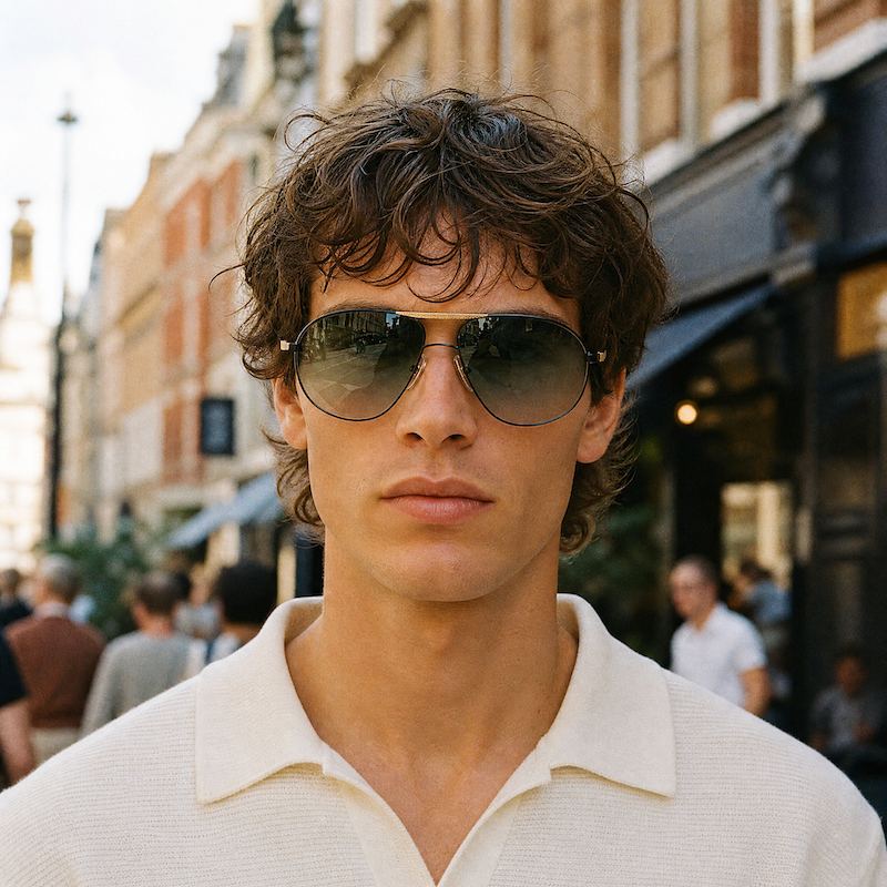 Dunhill 6098 94 Sunglasses. Men's oversized aviator sunglasses.