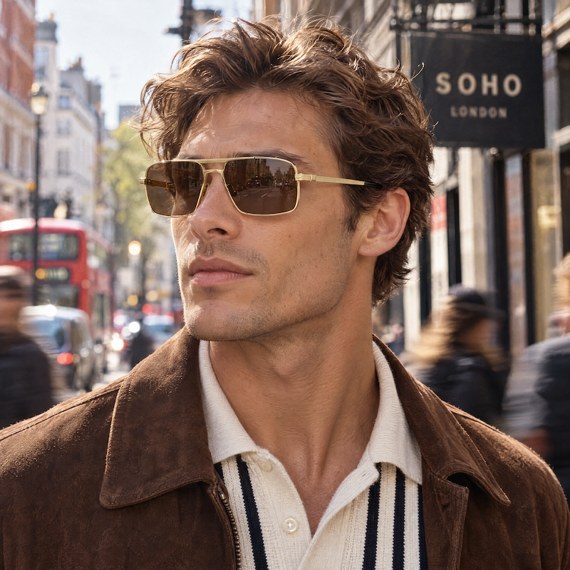 Dunhill 6138 Vintage Sunglasses. Men's Designer Sunglasses. Dunhill sunglasses. Men's stylish sunglasses. Brad Pitt F1 movie style sunglasses.