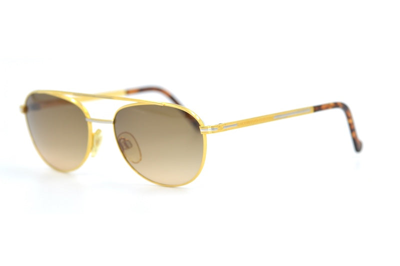 Enrique Loewe Knappe Enzo Vintage Sunglasses. Luxury Vintage Sunglasses. Gold plated sunglasses. Designer men's sunglasses. F1 movie style sunglasses. 