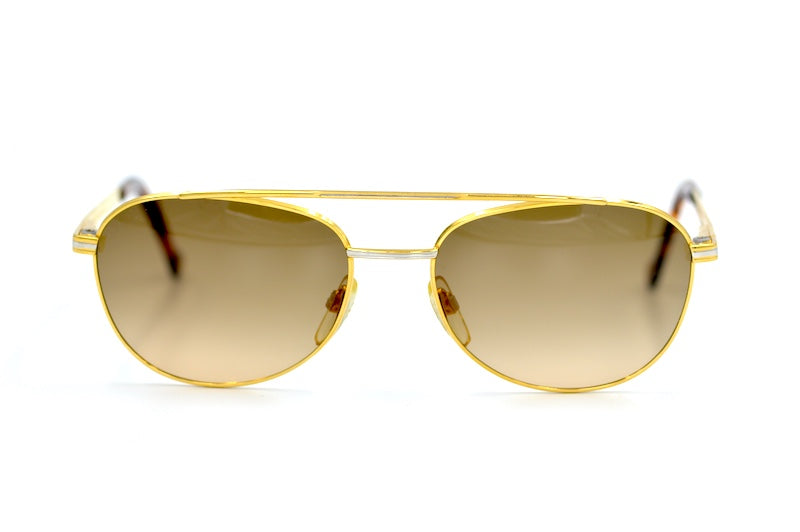 Enrique Loewe Knappe Enzo Vintage Sunglasses. Luxury Vintage Sunglasses. Gold plated sunglasses. Designer men's sunglasses. F1 movie style sunglasses. 