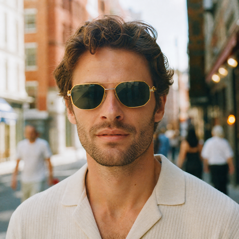 Gérald Genta Gold and Gold 01 OB G15 Vintage Sunglasses. Gold platinum vintage sunglasses. Rare luxury sunglasses. 