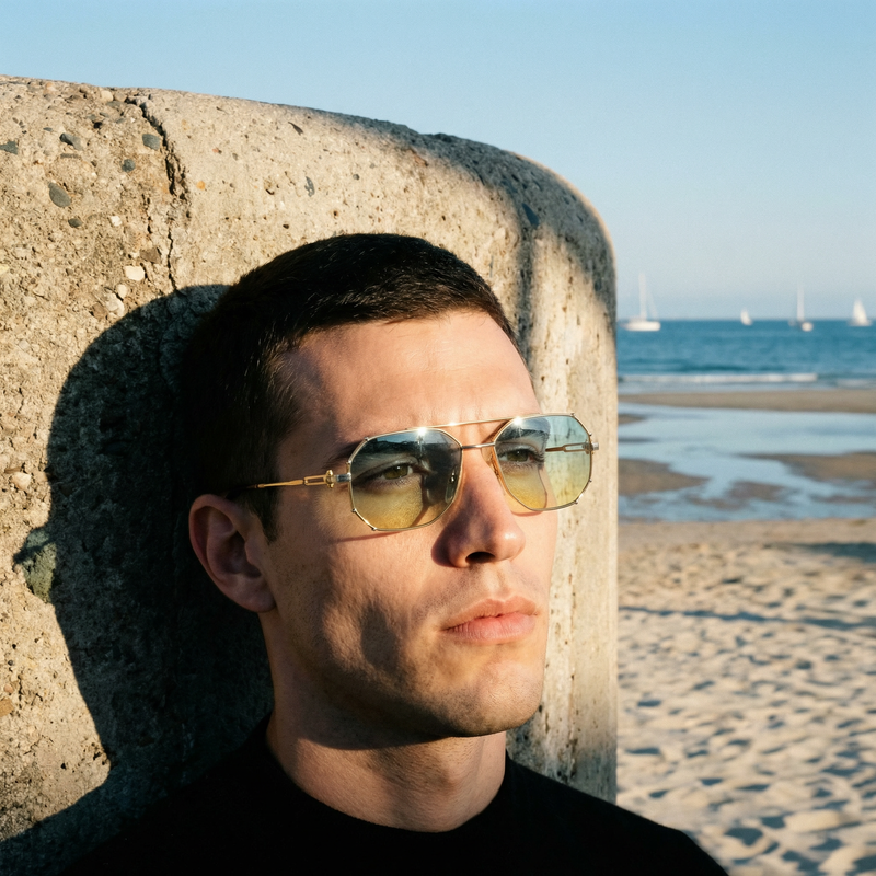 Gerald Genta Gold and Gold 01 Vintage Sunglasses . Rare Vintage Sunglasses. Gold and Platinum coated sunglasses. Luxury Sunglasses. Hip hop sunglasses. Rare unique sunglasses.