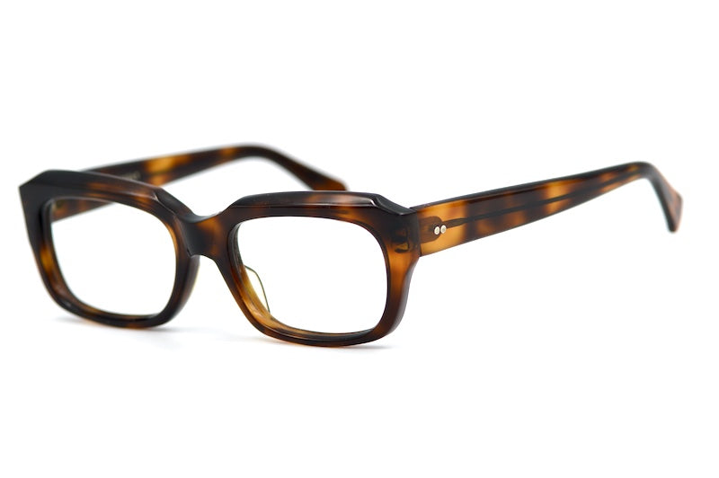 German 1950s Men's Brown Rectangular Glasses