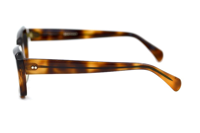 German 1950s Men's Brown Rectangular Glasses