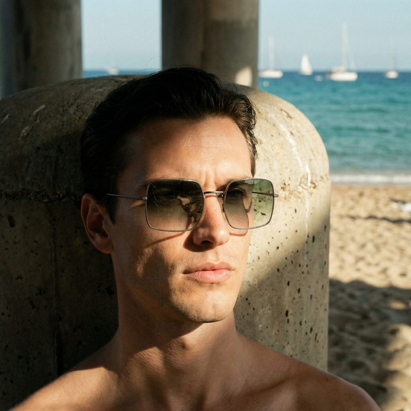 Gianfranco Ferre 531 green square vintage sunglasses.