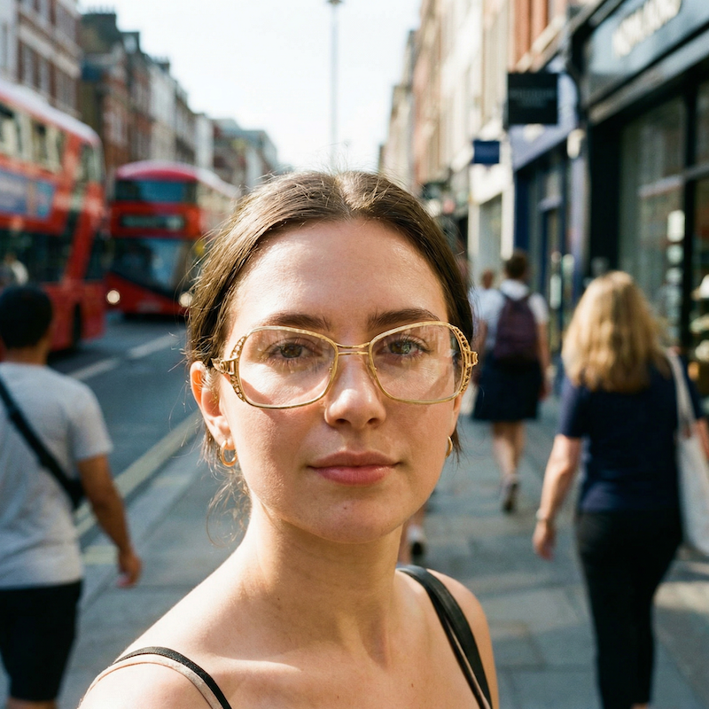 Goldie women's vintage glasses. Gold square vintage glasses.