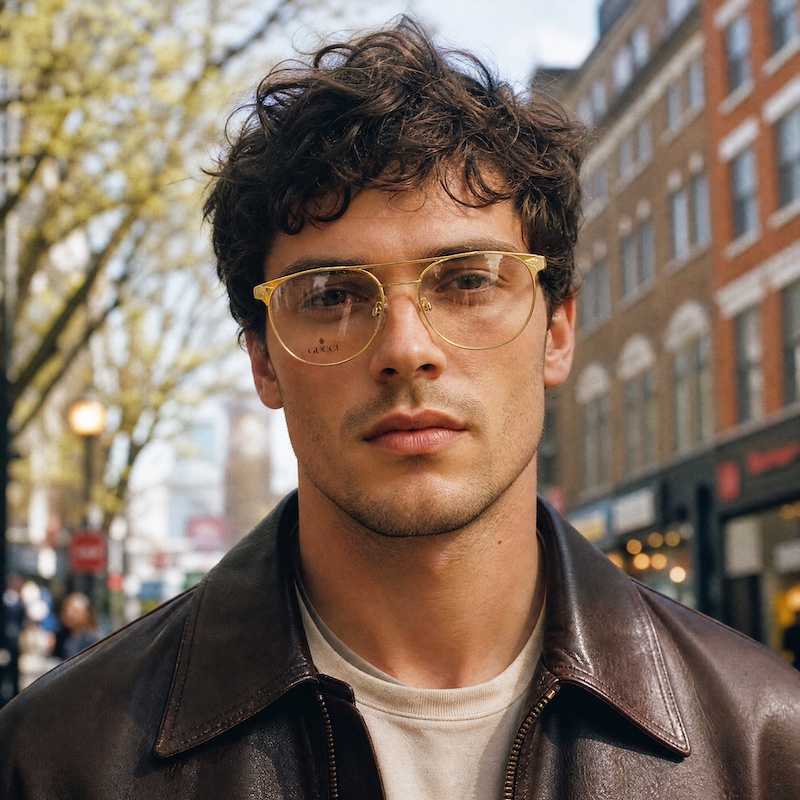 Gucci 1222 men's gold vintage aviator glasses.