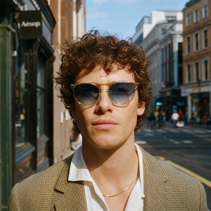 Gucci 1222 Men's Gold Aviator Sunglasses