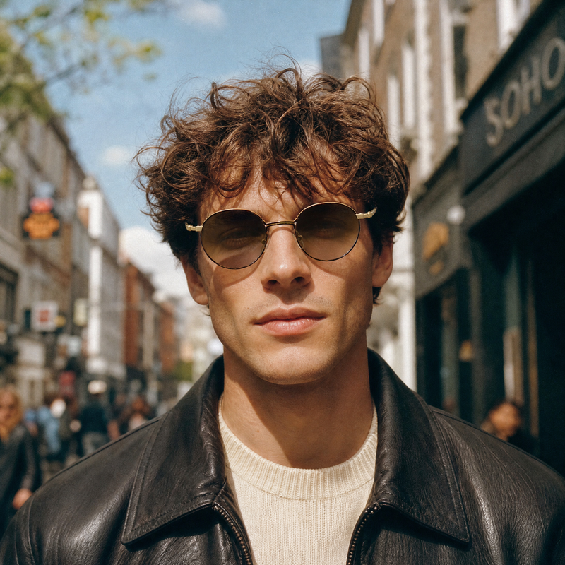 Gucci 1353 men's round vintage sunglasses