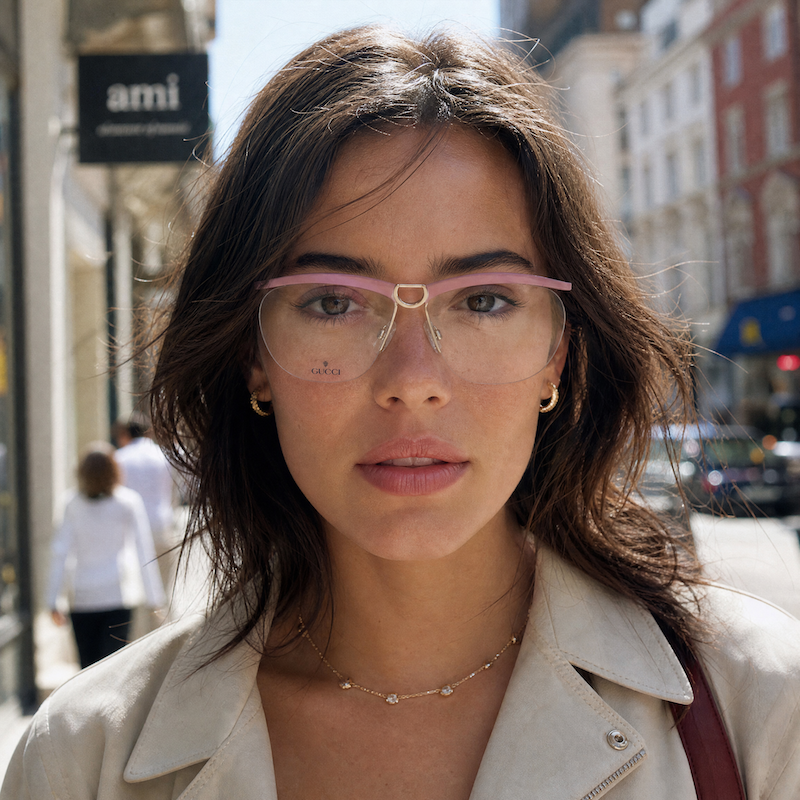 Gucci 2229 women's pink oversized vintage glasses.