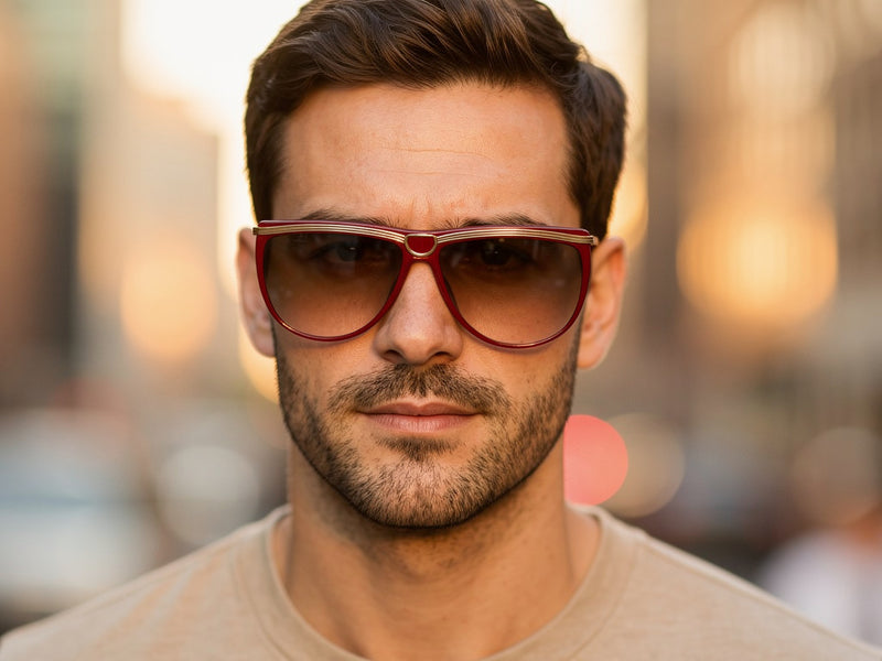 Gucci 2303 Red Vintage Sunglasses on a male model