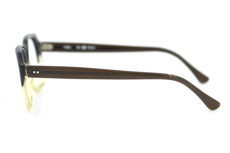 Hadley PS40 men's 70s square vintage glasses in brown and crystal. 