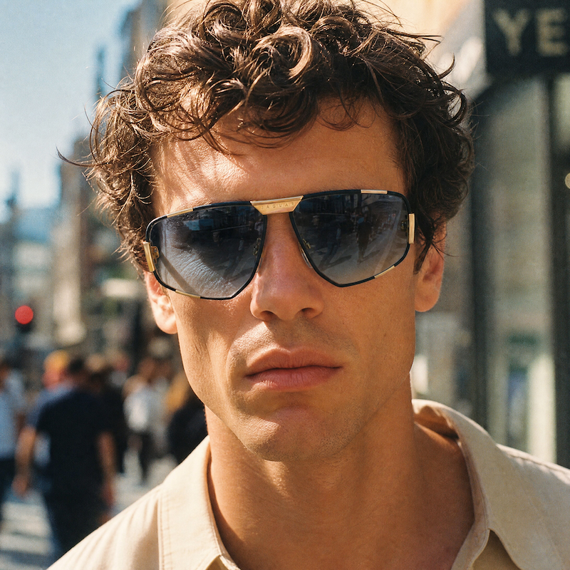 Jaguar 717 Men's Blue Vintage Sunglasses