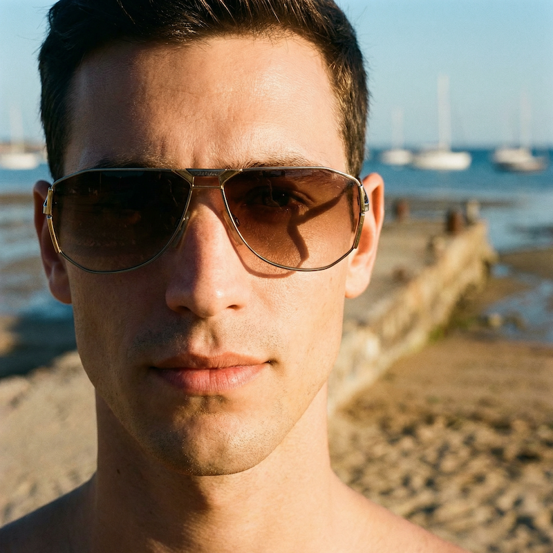 Jaguar 723 650 Sunglasses. Brad Pitt, Cliff Booth style aviator sunglasses. Men's aviator sunglasses. 