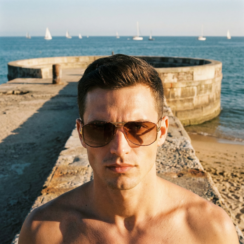 Jaguar 723 vintage aviator sunglasses. Brad Pitt, Cliff Booth style aviator sunglasses. 