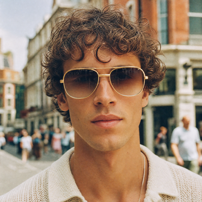 Jupiter by Raycroft men's gold vintage aviator sunglasses