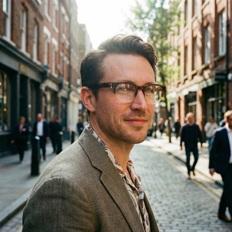 Kelvin 1970s men's vintage glasses. Brown and crystal fade 70s glasses.