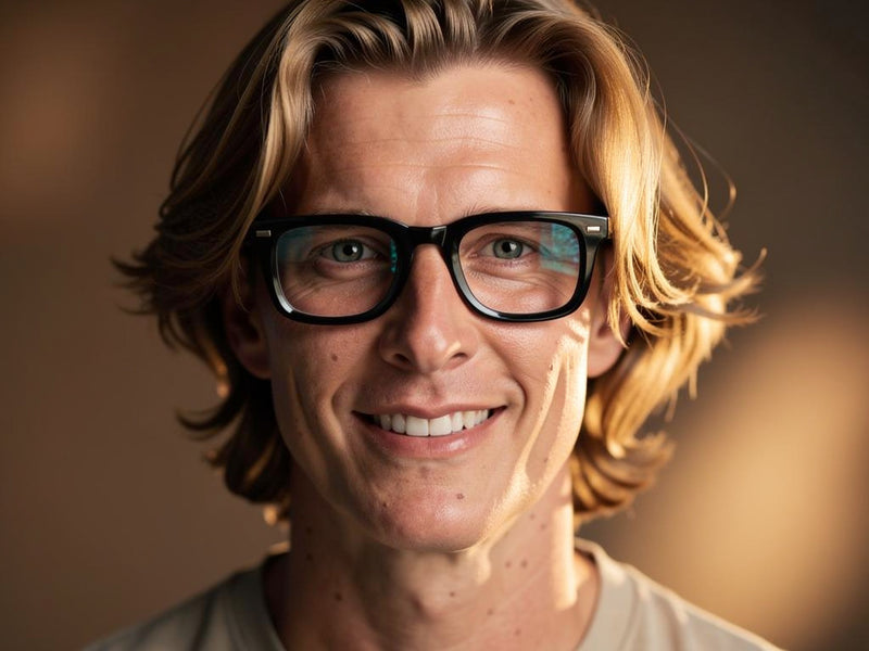 Kennedy Men's Retro 60s style black glasses.