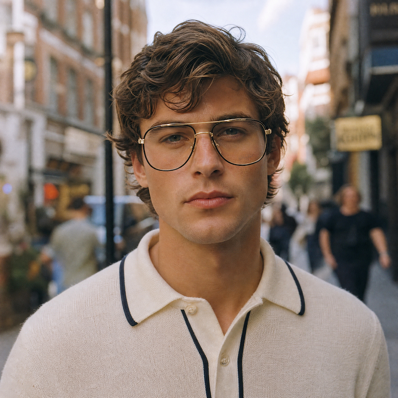 L'AMY Claude Flex  Men's Vintage Aviator Glasses