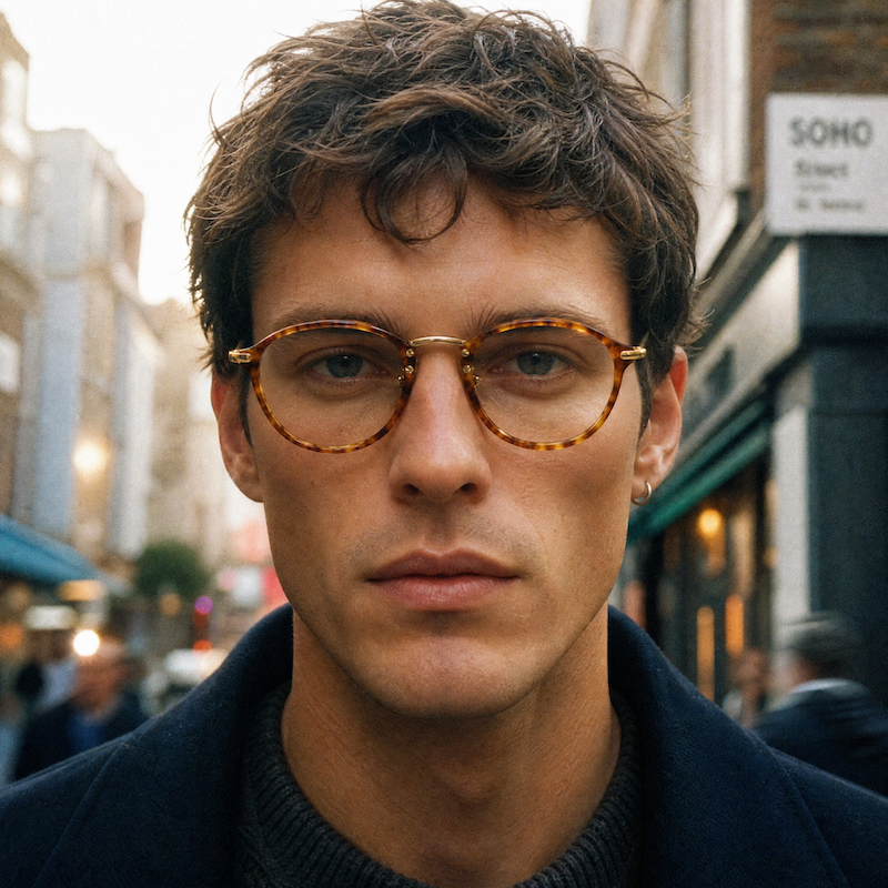 L'AMY Critic Men's 40s Style Round Vintage Glasses.