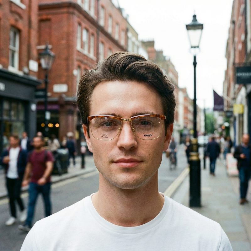 L'AMY Elite 343 vintage glasses. Browline vintage glasses. Mens browline glasses. Mens 50s style glasses. Mens vintage glasses. Mens retro glasses. 