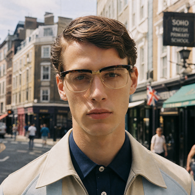 L'AMY Elite 642 Men's Brow Line Glasses