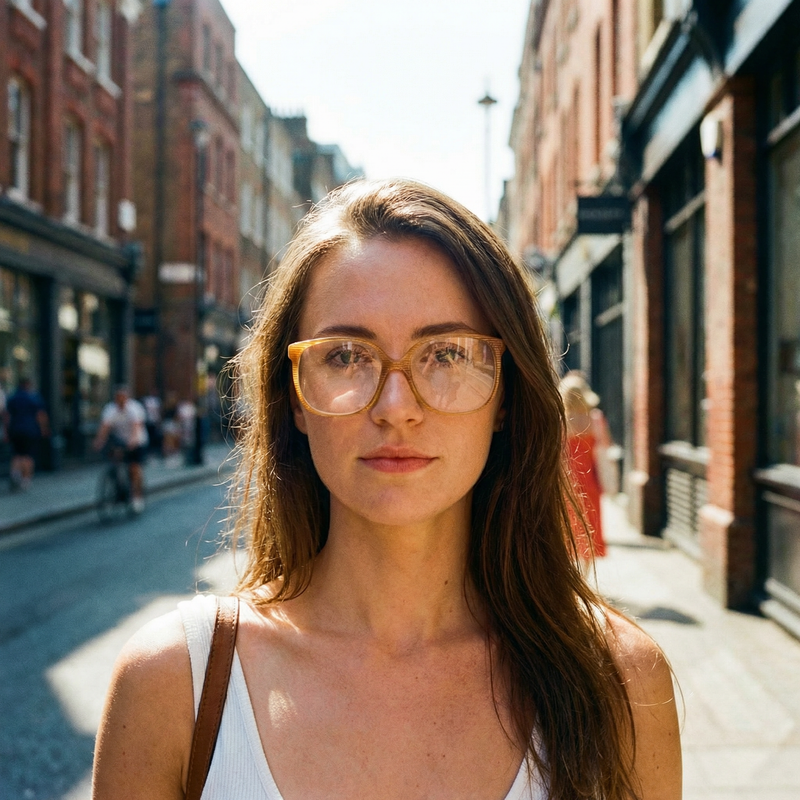 L'AMY Gigi brown vintage glasses. 80s vintage glasses. Women's glasses online UK. Women's square glasses. Women's prescription glasses. 