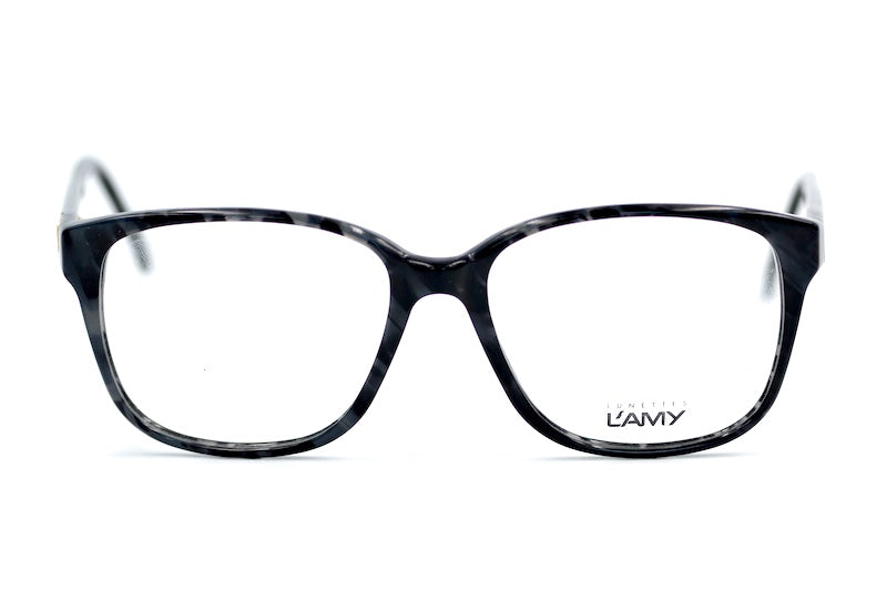 L'AMY Pierre men's dark grey square vintage glasses.
