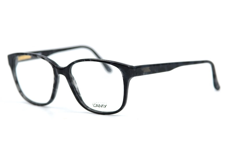 L'AMY Pierre men's dark grey square vintage glasses.