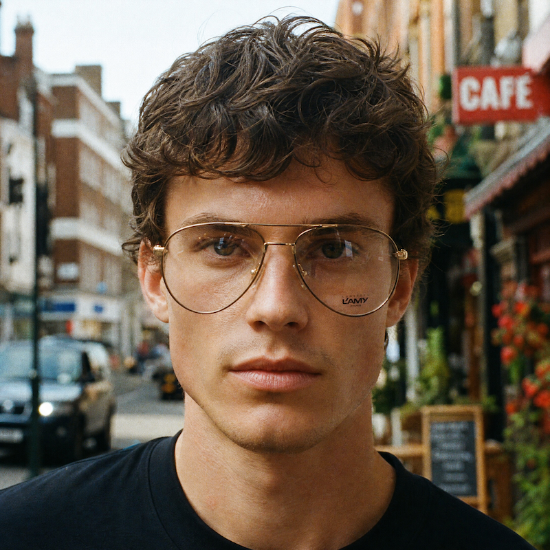 L'AMY Rodolphe men's vintage aviator glasses