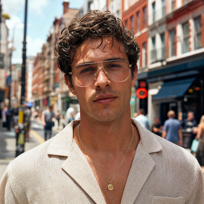 Lux de Morez Lunyl 501 men's vintage aviator glasses.