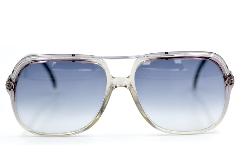 Luxottica Leo grey oversized vintage aviator sunglasses