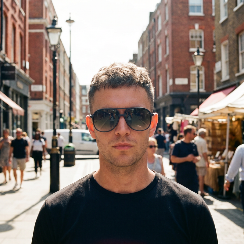 Piave matte black vintage aviator sunglasses. Men's aviator sunglasses. Black aviator sunglasses.