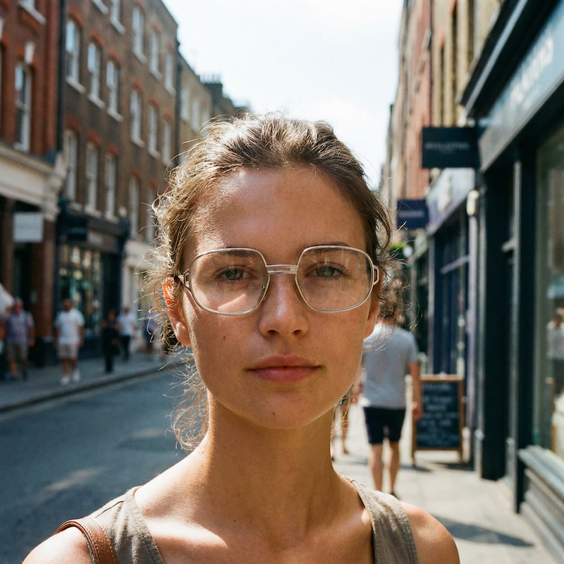  Menrad 400 unisex vintage glasses featuring a silver frame with thick front rims, manufactured in the 1960s.