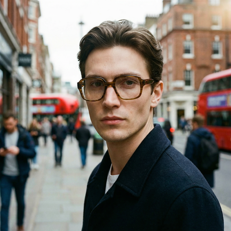 Metzler 442 Men's vintage glasses. 70's vintage glasses. Brown square 70s vintage glasses. 