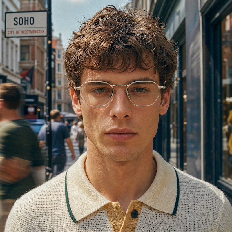 Metzler 7302 men's silver vintage glasses.