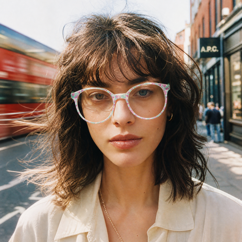 Milano women's 80s oversized floral glasses.