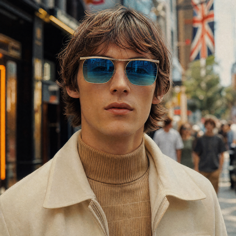 Mod 1 Retro Sunglasses Blue Graduated Lenses