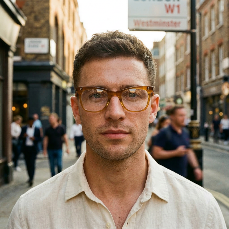 NHS 524 NHHF Glasses. Light amber NHS vintage glasses.