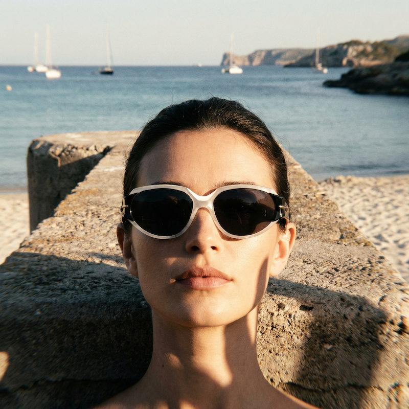 Nina Ricci 2407 women's vintage sunglasses. Women's monochrome sunglasses. Women's vintage designer sunglasses. 