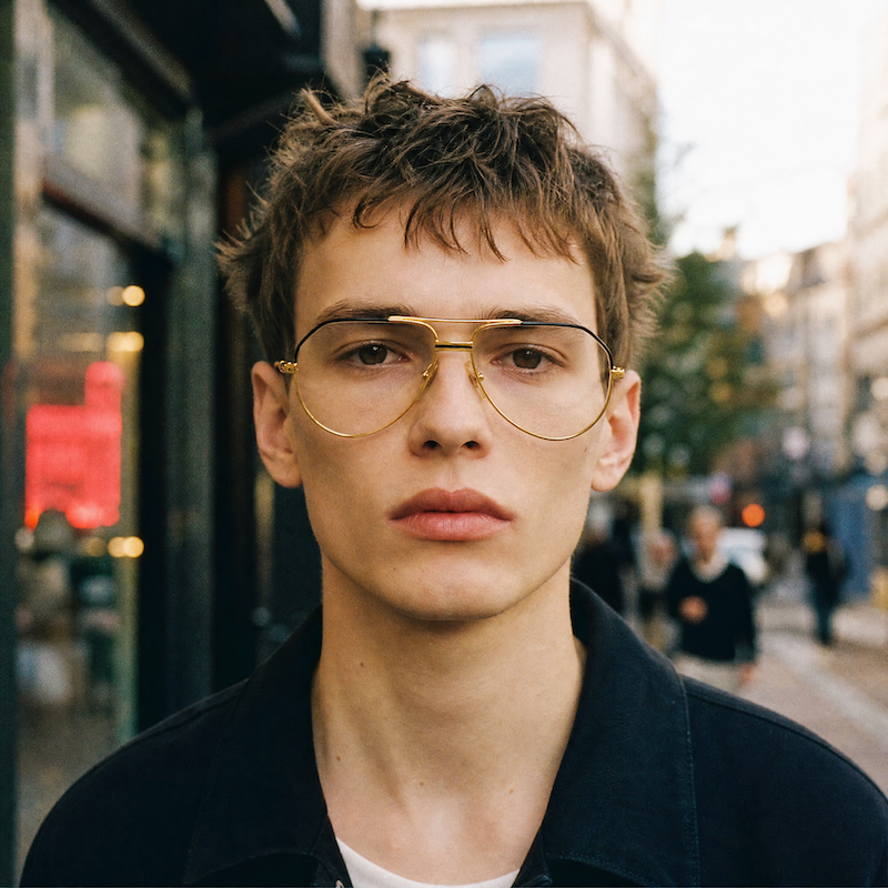 Osse 399 Men's gold aviator vintage glasses.