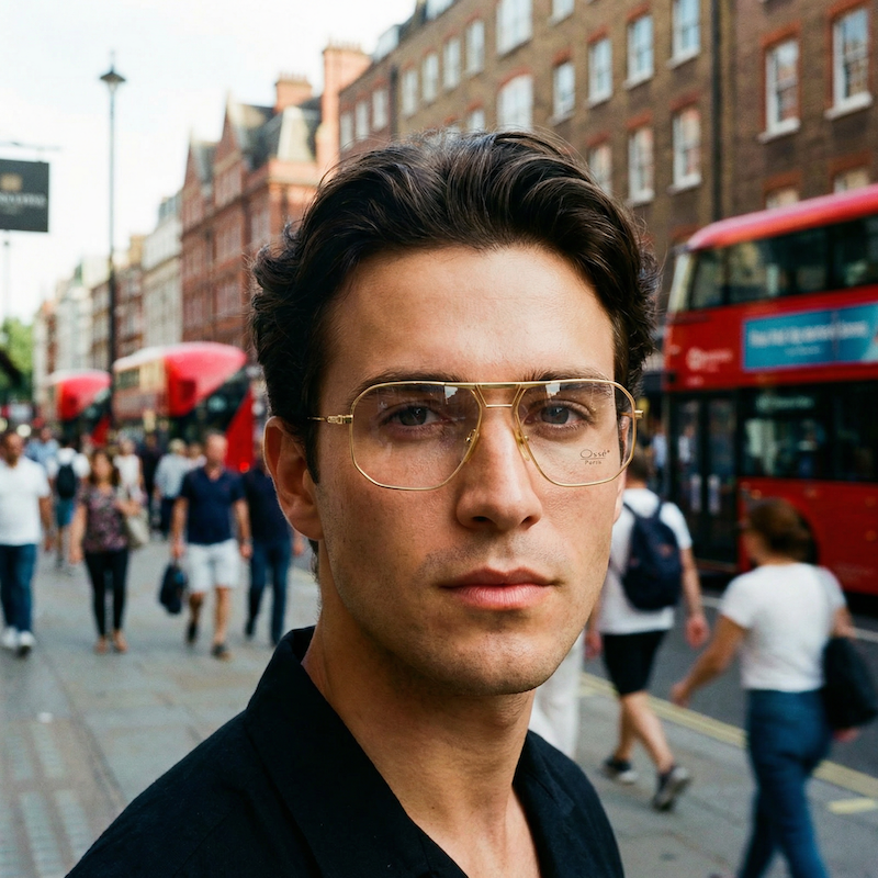 Osse 4570 vintage glasses. Men's gold vintage aviator glasses. Men's 80s vintage glasses.