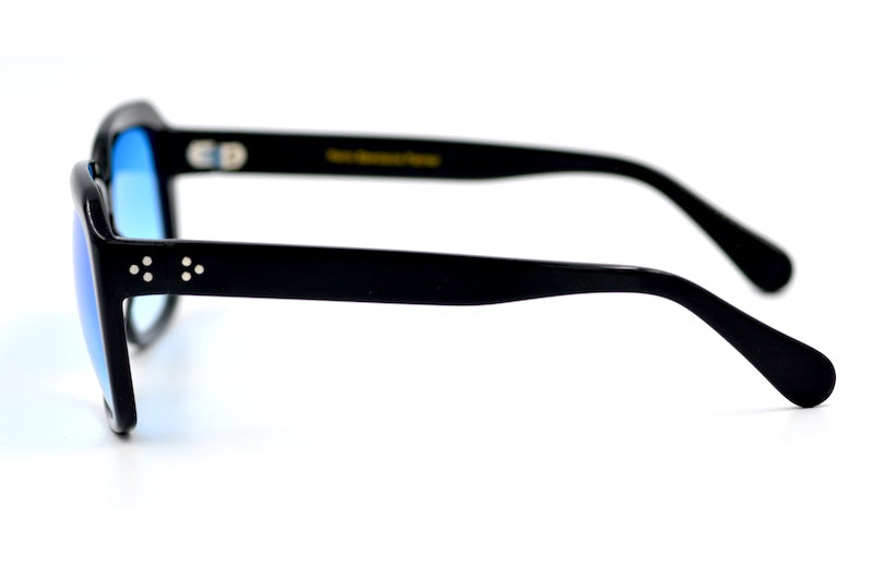 Palmer Blue Lens Sunglasses. Men's oversized sunglasses. Blue lenses in sunglasses.