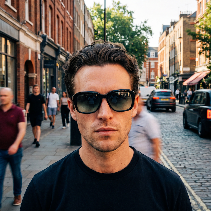 Palmer men's oversized sunglasses. Men's stylish sunglasses. Men's large square sunglasses.