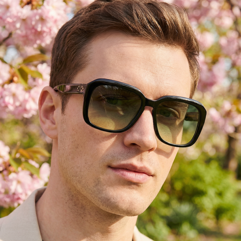 Palmer Retro Men's Oversized Black Sunglasses 