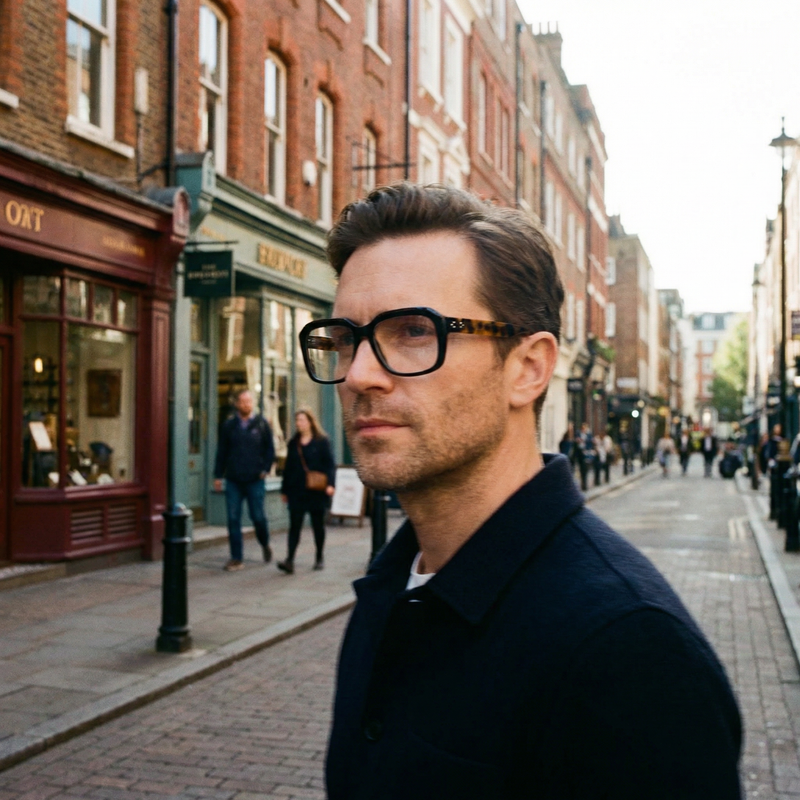 Palmer C2 Retro Spectacle Glasses. Retro glasses. Men's Retro Glasses. Michael Caine Style glasses.