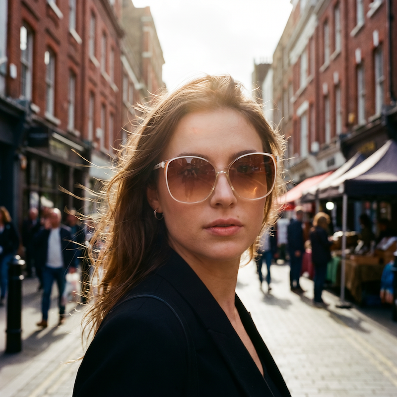 Piave 125 70s Women's Vintage Oversized Sunglasses.